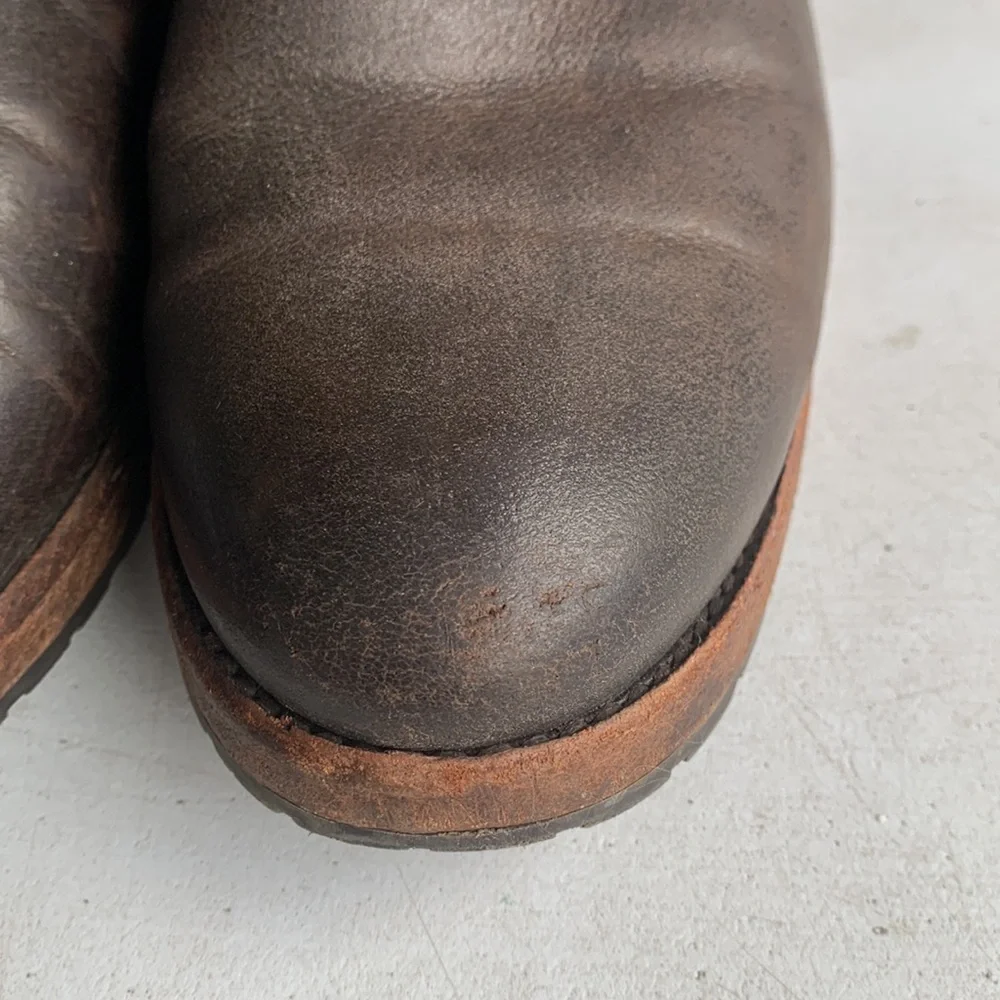 Frye Melissa Button Tall Riding Boots Women’s Size 6 Brown Leather Shearling‎